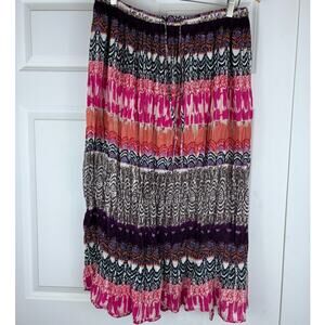 JUST CLASS Skirt Broomstick Bohemian Hippie  Sz L Made in India 100% Cotton